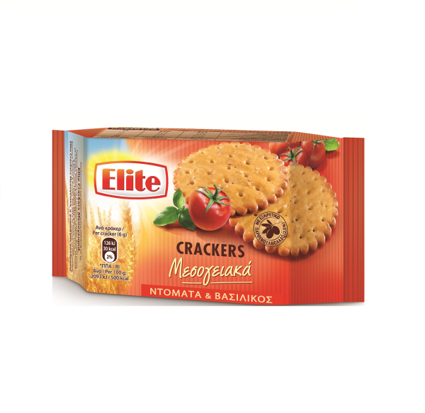 Elite Crackers Μεσογειακά Ντομάτα Βασιλικός 105gr