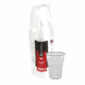 Πλαστικό Ποτήρι Νερού Διαφανές 250ml 50 τεμ