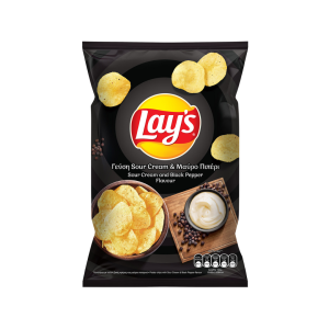 Lays Sour Cream & Μάυρο Πιπέρι 105gr