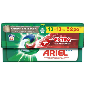 Ariel Υγρές Κάψουλες All In 1 (26τεμ) Extra Clean