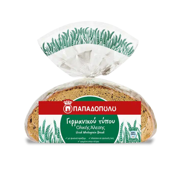 Παπαδοπούλου Ψωμί Γερμανικού Τύπου Ολικής Άλεσης 500gr