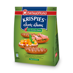 Παπαδοπούλου Krispies Ολικής Άλεσης Χωρίς Ζάχαρη 200gr