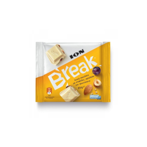 ION Break Σοκολάτα Λευκή με Σταφίδες, Αμύγδαλα & Φουντούκια 85gr