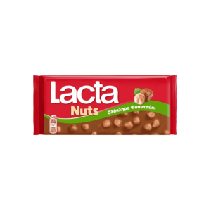 Σοκολάτα Γάλακτος με Ολόκληρο Φουντούκι Nuts Lacta 100gr
