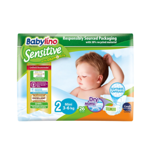 Babylino Sensitive Βρεφική Πάνα Sensitive No2 (3-6Kg) 26τμχ