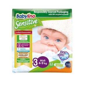 Babylino Sensitive Βρεφική Πάνα Sensitive No3 (4-9Kg) 23τμχ