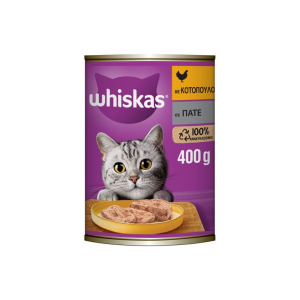 Whiskas γατοτροφή πατέ κοτόπουλο 400gr