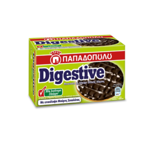 Παπαδοπούλου Μπισκότα Digestive με Μαύρη Σοκολάτα και 30% λιγότερη Ζάχαρη 200gr