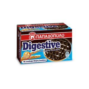 Παπαδοπούλου Μπισκότα Digestive με Επικάλυψη Μαύρη Σοκολάτα 200gr
