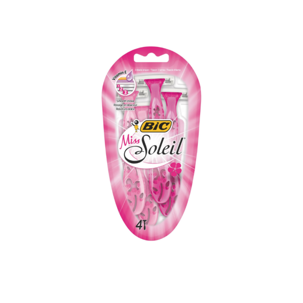 BIC Ξυραφάκια Μιας Χρήσης Miss Soleil 3 Λεπίδες 4τεμ