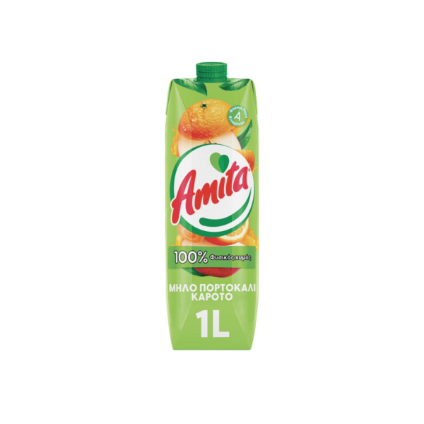 Amita Πορτοκάλι - Καρότο - Μήλο 1Lt